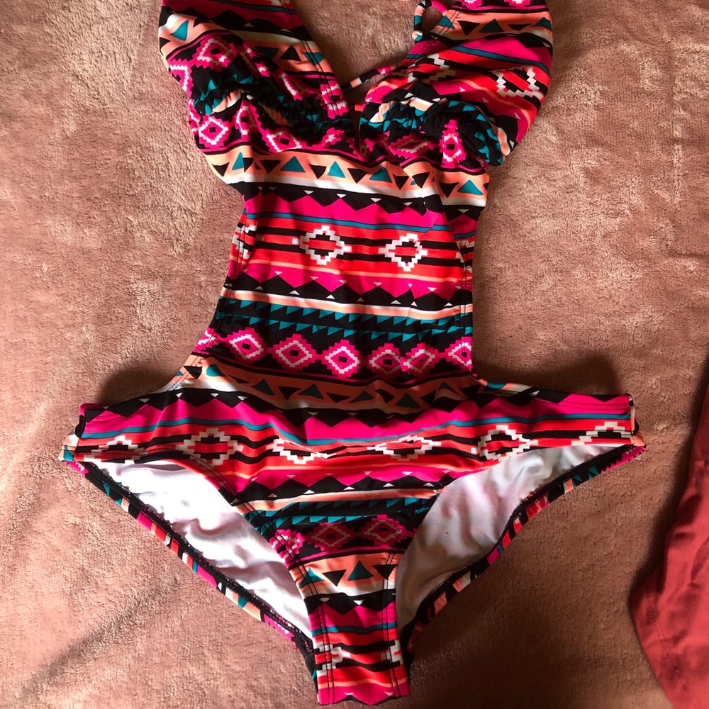 One piece cut out bathing suit